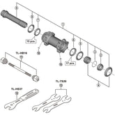 Shimano Hb-M8110-Bs Complete Hub Axle 110 Mm Wheel Spares